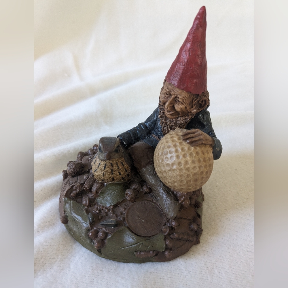 VTG Tom Clark Gnome Figurine, “Birdie”, 1983, Cairn Studios, Bird, Golf Ball,EUC